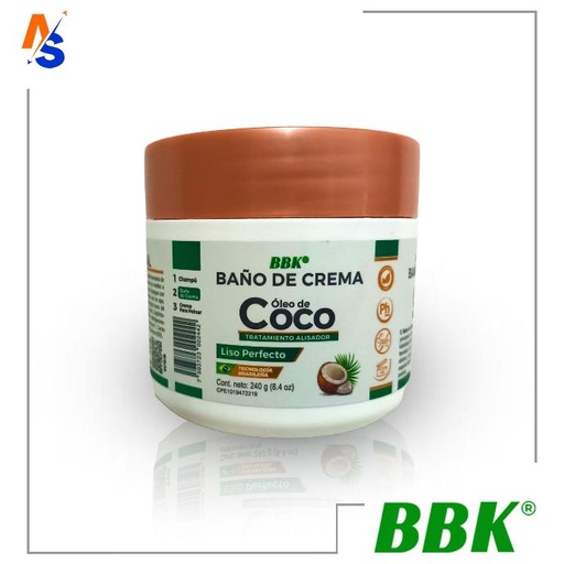 Baño de Crema Óleo de Coco (Tratamiento Alisador) Big Bang Keratin 240 gr