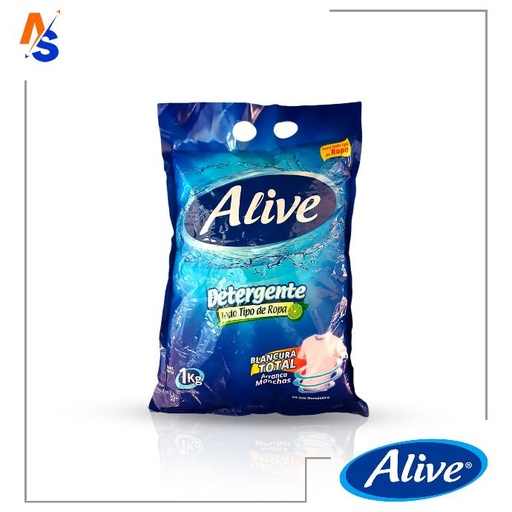 Detergente (Todo Tipo de Ropa) Blancura Total Alive 1 Kg