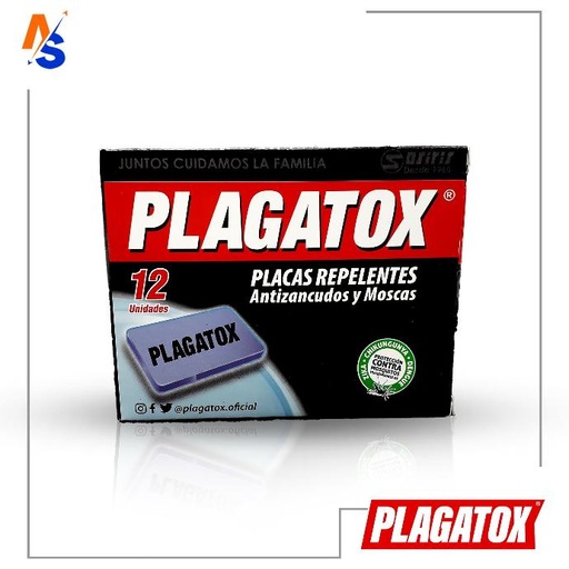Placas Repelentes Antizancudos y Moscas Plagatox (12 Unidades x Paquete)