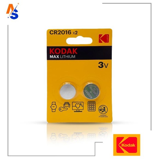 Batería (pila) Lithium CR2016 3 V Kodak Max 2 Unidades x Pack