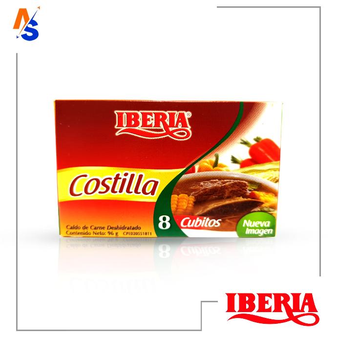 Caldo de Carne de (Costilla) Deshidratado (Cubito) Iberia 96 gr