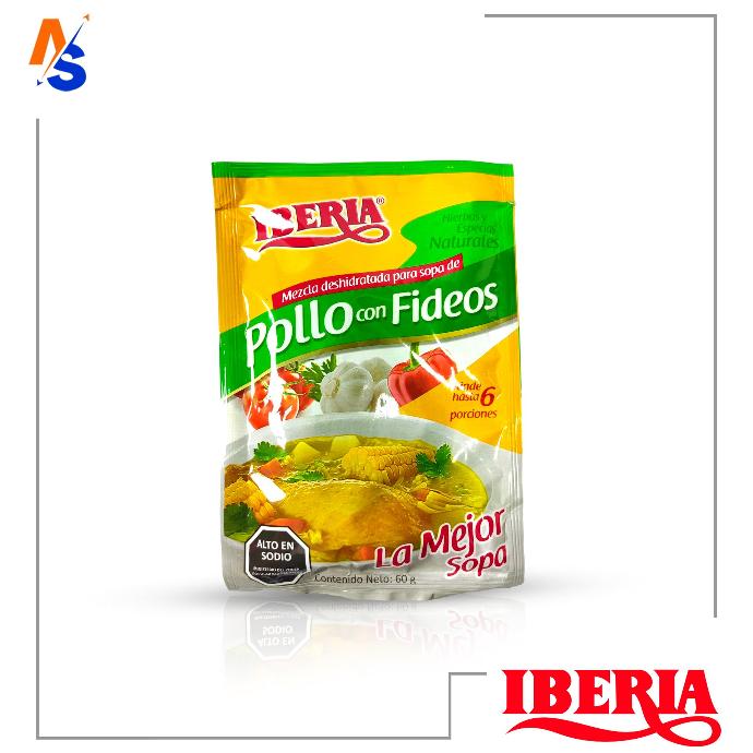 Mezcla Deshidratada para Sopa de (Pollo con Fideos) Iberia 60 gr