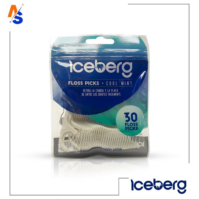 Hilo Dental Flosspick Menta Fresca Iceberg (30 Unidades)