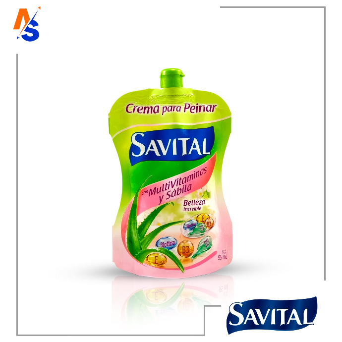 Crema para Peinar con Multivitaminas y Sábila Savital (Belleza Increible) 95 ml 