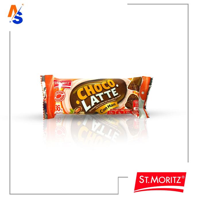 Chocolate con Leche con Inclusión de Maní (Choco Latte) St. Moritz 32 gr