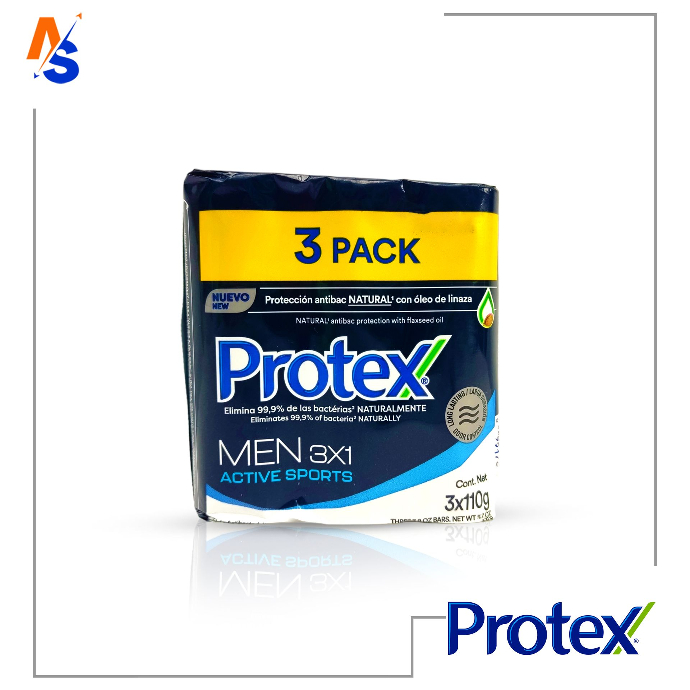 Jabón Antibacterial (Men Active Sports) Protex (Tripack) 3 x 110 gr