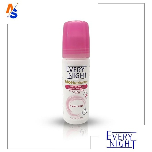 [7590005162801] Desodorante Antitranspirante Bío Nutrientes Roll-On (Baby Pink) Every Night 90 gr