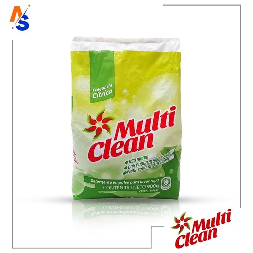 [7590006301407] Detergente en Polvo para Lavar Ropa (Fragancia Cítrica) Multi Clean 900 gr