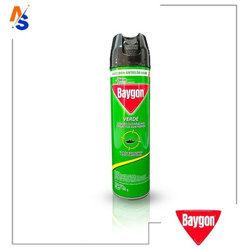 [7591005004405] Insecticida en Aerosol (contra Cucarachas e Insectos Rastreros) Baygon Verde 360 cm³/305 gr