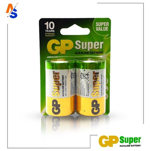 [4891199000003] Batería (Pila) Alcalina 13A LR20 Tamaño D 1.5 V GP Super 2 Unidades x Pack