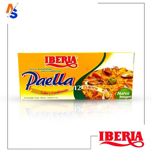 [7591221117347] Mezcla Deshidratada (Cubito) para Condimentar (Paella) Iberia 144 gr