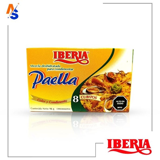 [7591221117149] Mezcla Deshidratada (Cubito) para Condimentar (Paella) Iberia 96 gr