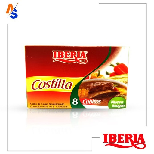 [7591221714096] Caldo de Carne de (Costilla) Deshidratado (Cubito) Iberia 96 gr