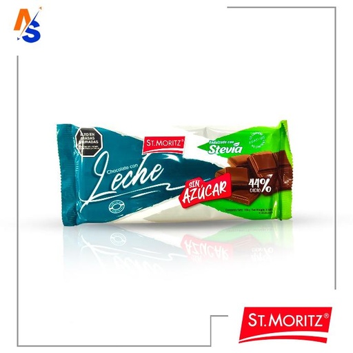 [7591720033643] Chocolate de Leche con Stevia (Sin Azúcar) St. Moritz 100 gr