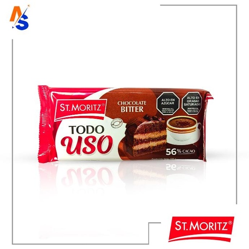 [7591720033377] Chocolate Amargo Bitter (Todo Uso) 56% Cacao St. Moritz 100 gr