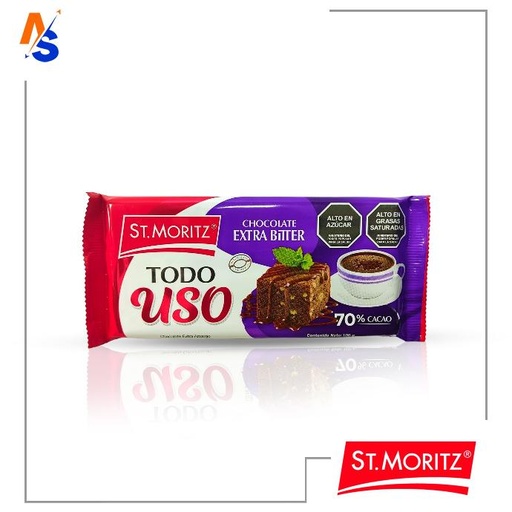 [7591720033391] Chocolate Extra Amargo (Todo Uso) 70% Cacao St. Moritz 100 gr