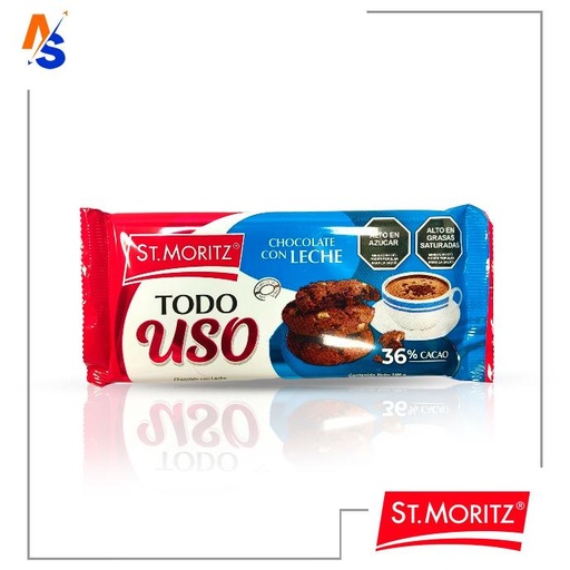 [7591720033414] Chocolate con Leche (Todo Uso) 36% Cacao St. Moritz 100 gr