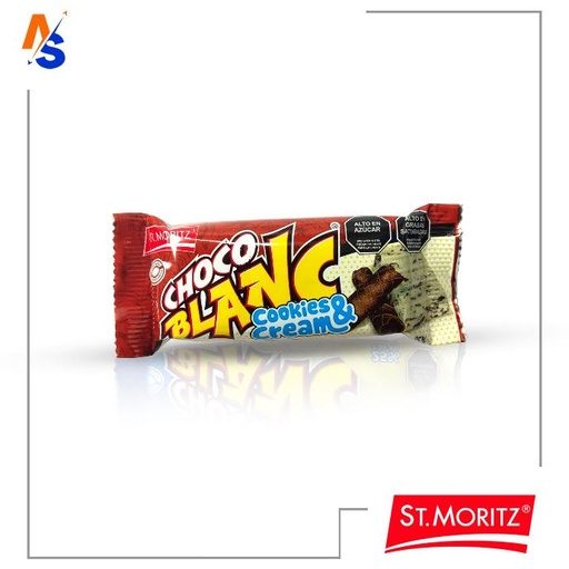 [7591720033827] Chocolate Blanco con Galleta (Choco Blanc Cookies & Cream) St. Moritz 32 gr