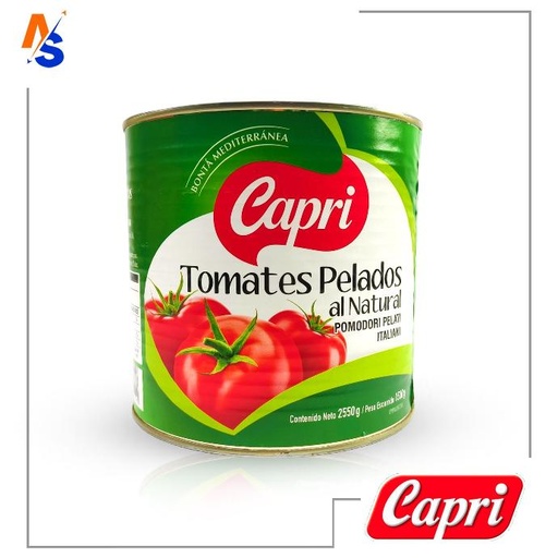 [7591151654011] Tomates Pelados al Natural (Bondad Mediterránea) Capri 2550 gr