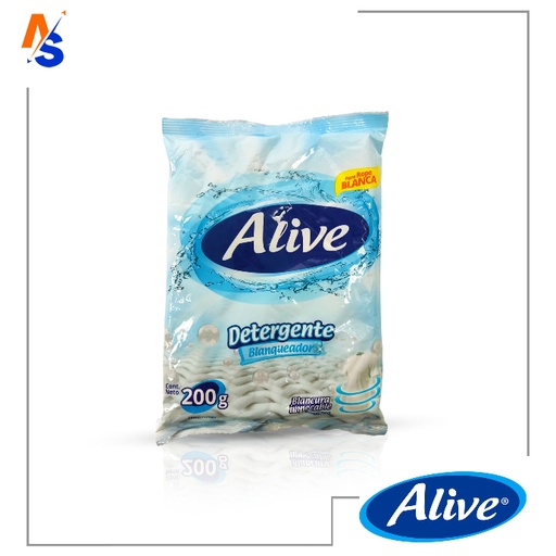[7597597003826] Detergente (Blanqueador) Blancura Impecable Alive 200 gr