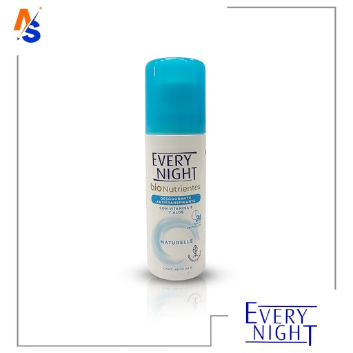 [7590005162818] Desodorante Antitranspirante (Naturelle) Bíonutrientes (Roll On) Every Night 90 gr 