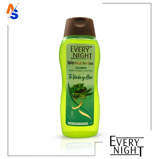[7590005164348] Champú Hidratación y Control (Té Verde y Aloe) Bíonutrientes Every Night 365 cc/ml