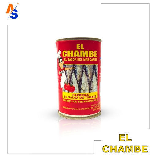 [7591549000505] Sardinas en Salsa de Tomate El Chambe 170 gr