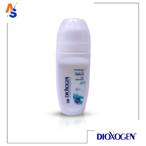 [7591309000066] Desodorante Hipoalergénico (Talco) Alta Sudaración (Roll-On) Dioxogen 90 gr