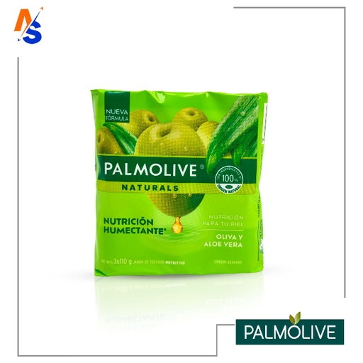 [7509546677026] Jabón de Tocador Nutritivo Nutrición Humectante (Oliva y Aloe Vera) Palmolive Naturals (Tripack) 3 x 110 gr