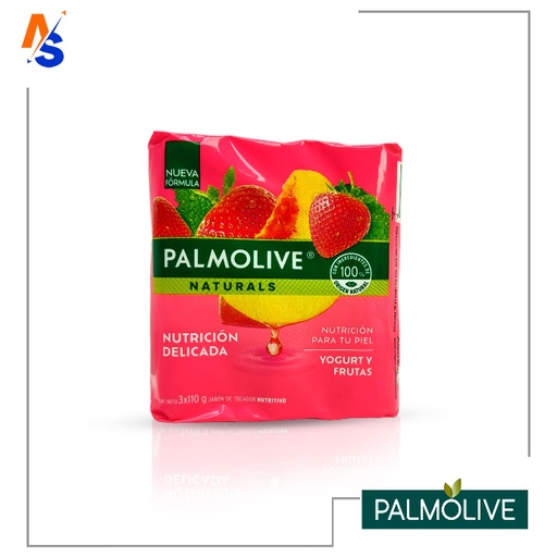 [7509546677033] Jabón de Tocador Nutritivo Nutrición Delicada (Yogurt y Frutas) Palmolive Naturals (Tripack) 3 x 110 gr 
