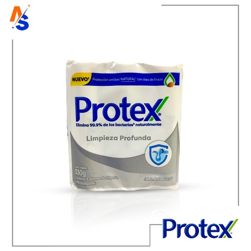 [7702010920820] Jabón Antibacterial (Limpieza Profunda) Protex (Tripack) 330 gr