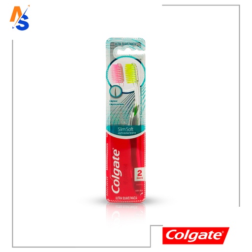 [7891024064313] Cepillo Dental (Slim Soft Advanced) Colgate (2 Pack) (Ultra Suave)