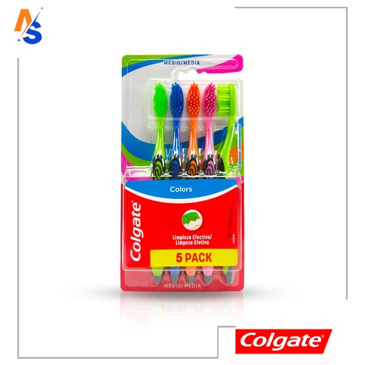 [7509546653143] Cepillo Dental (Colors) Modelo TW Colgate (5 Pack) (Medio)