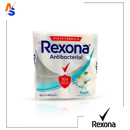 [7702006205375] Jabón de Tocador Antibacterial (Fresh) Rexona (Tripack) 3 x 120 gr