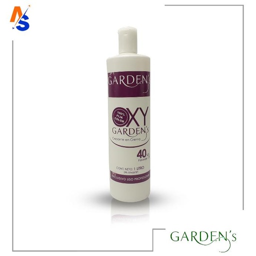 [7590103001842] Oxidante en Crema (Agua Oxigenada) Gardens 40 Vol 1 Lt