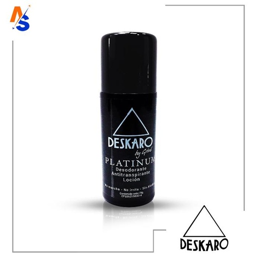 [7590005004187] Desodorante Antitranspirante Loción Roll-On (Platinum) DesKaro 75 gr